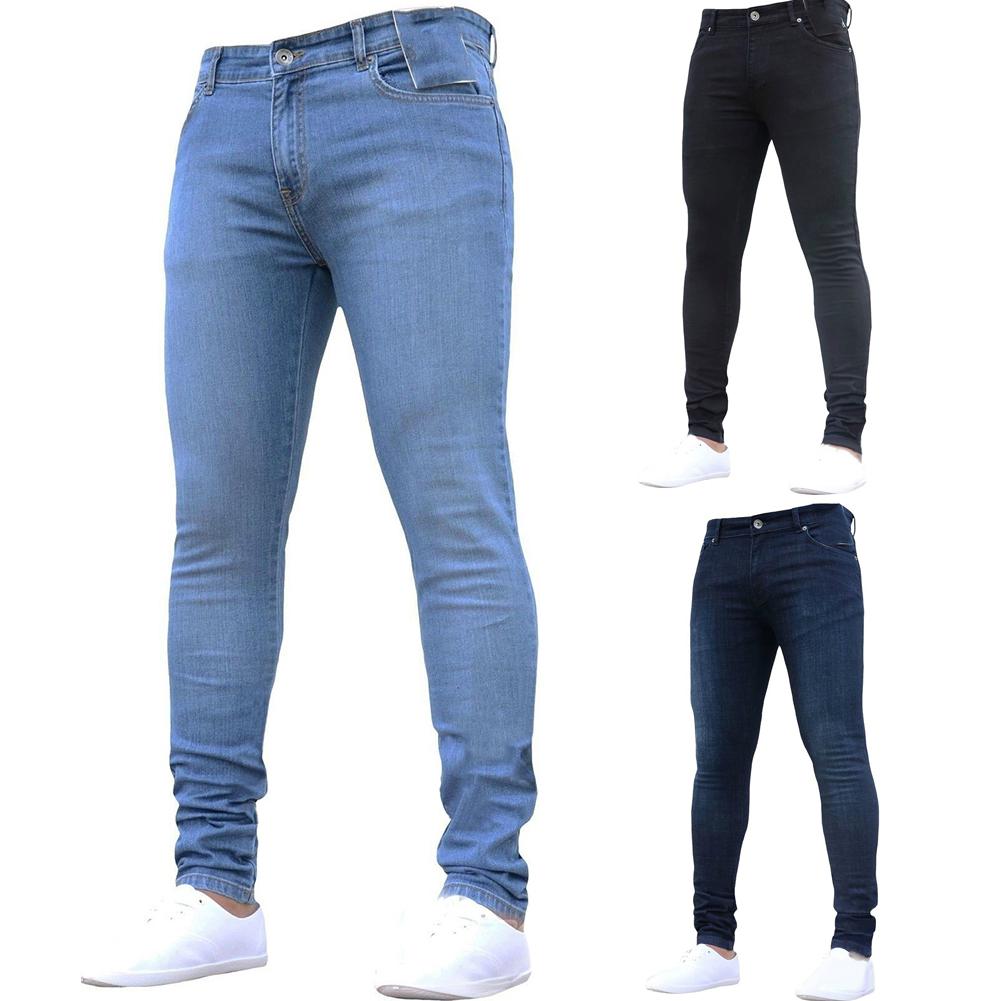 Spring Autumn Men's Skinny Jeans Denim Pants Leggings Long Trousers