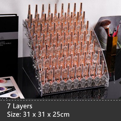 Multi-Lagen Nagellak Display Rack Acryl Nagellak Houder Cosmetische Lippenstift Organizer Manicure Hulpmiddel Opbergdoos: 7 Layers