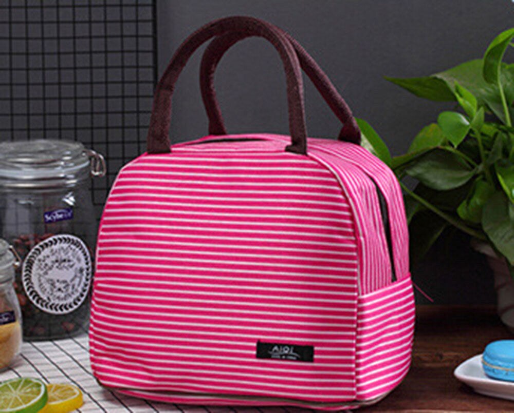 Mode Mannen Vrouwen Kids Draagbare Geïsoleerde Thermische Koeler Lunch Box Picknick Case Opbergtas Carry Tote Oxford Waterdichte Handtas: Roze