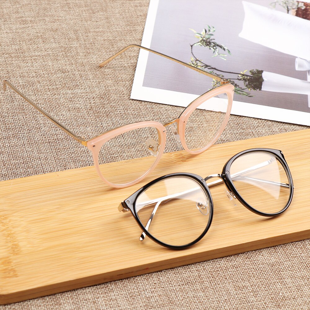 Retro Cat Eye Glasses Frame Faceted Crystal Eyeglasses Can Be Equipped with Myopia Glasses Vintage Women Eyeglass Frame