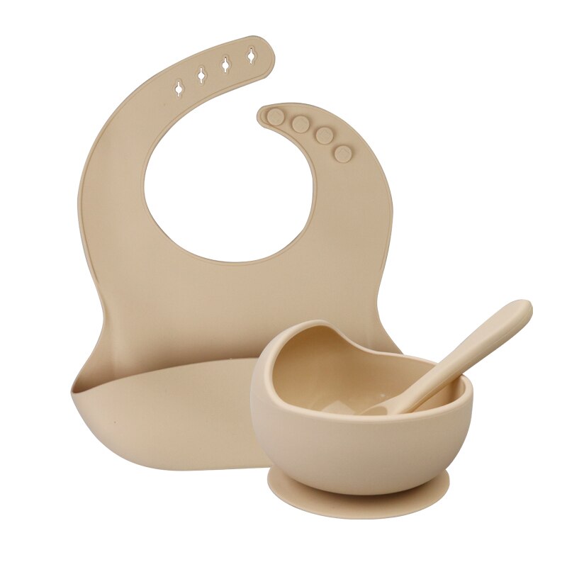 Ensemble de bol étanche et antidérapant pour bébé,1 pièce, produit en silicone et sans BPA, assiette, cuillère, vaisselle, alimentation,: Milk tea