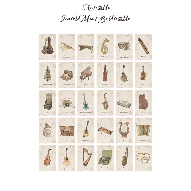 30 Pcs/Set Violin Musical Instruments Postcard /Greeting Card/Message Card/Christmas and Year