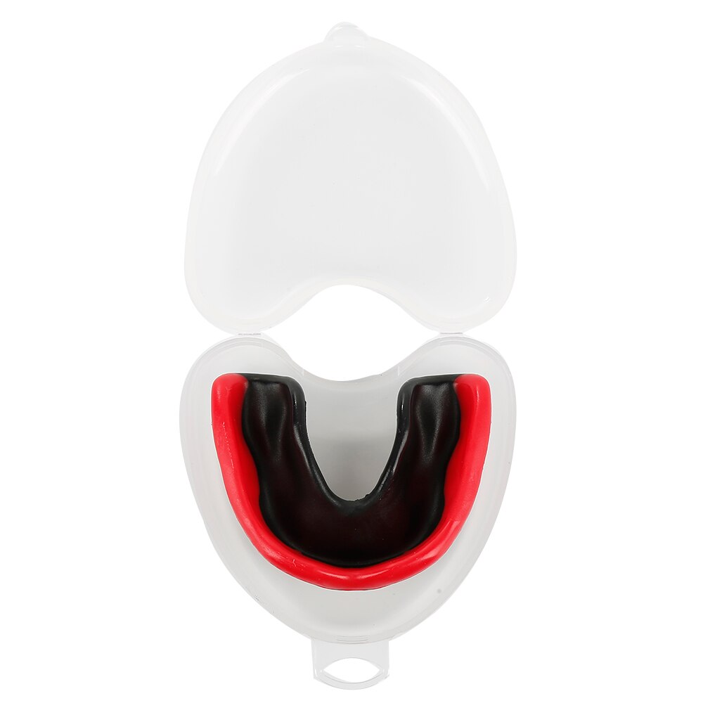Morbido EVA adulto protezione della bocca denti in Silicone protezione bocchino per boxe Sport calcio pallacanestro Hockey Karate Muay Vague: Black Red