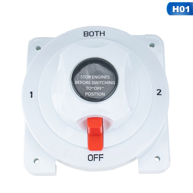 Interruptor de batería de barco marino de distribución blanca de 12-36V, interruptor Selector de batería doble marina para Motor de barco RV: Black