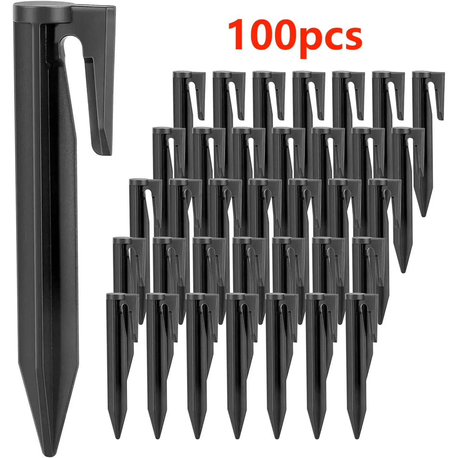 50/100/200pcs Garden Lawn Mower Pegs Environment-friendly Plastic Ground Pegs Laying Boundary Cables Robotic Lawn Mower Tools: WHITE