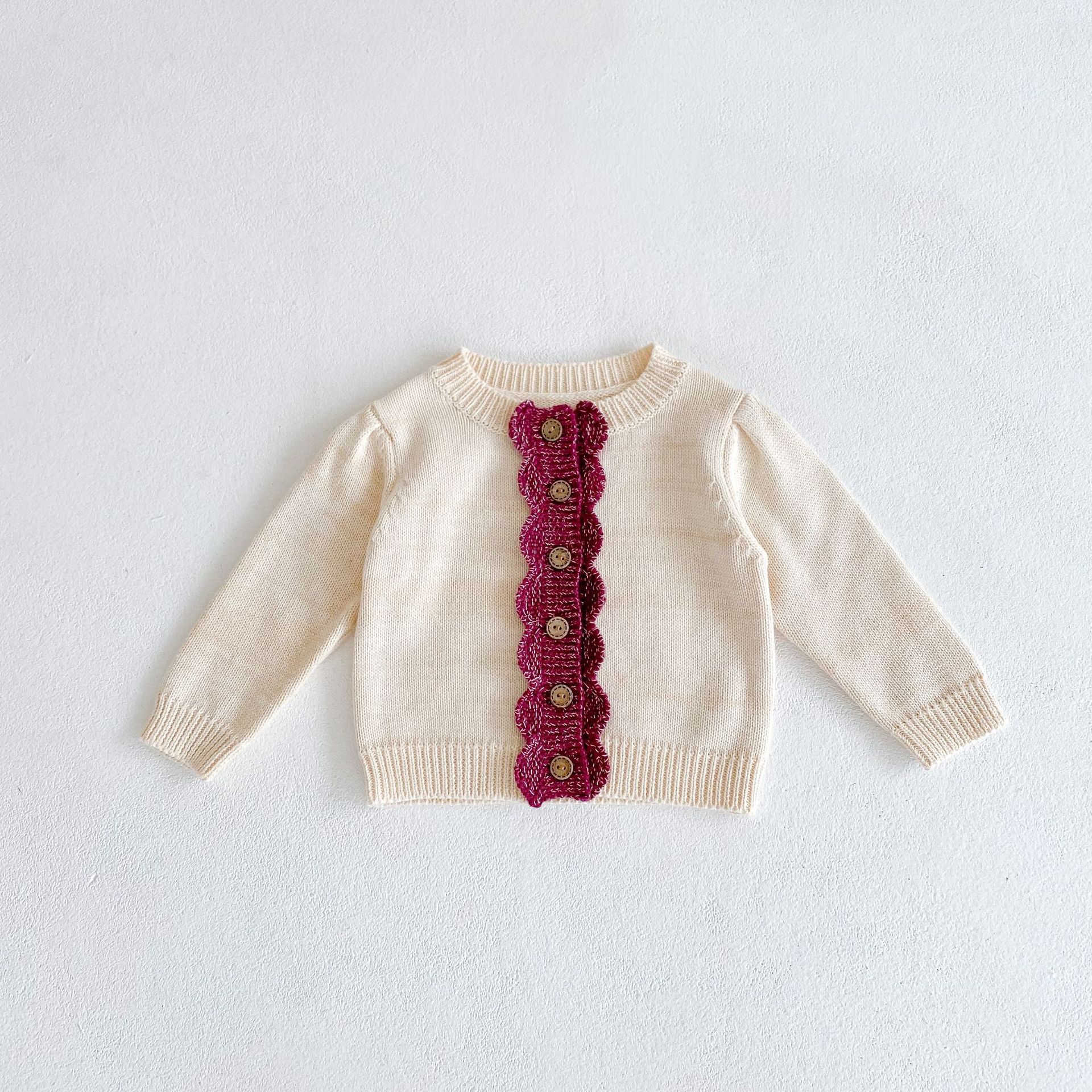 Zoete Meisje Bloem Trui Herfst Baby Lange Mouw Gebreid Vest Peuter Katoen Bodysuit Meisjes Trui Jas