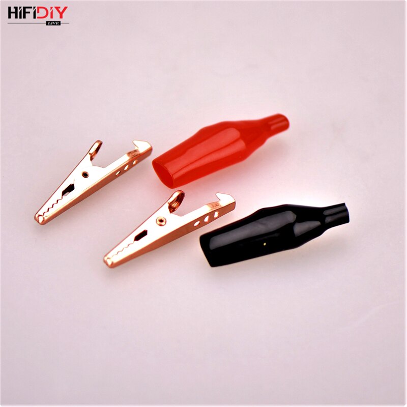 HIFIDIY LIVE 4Pcs/ sets Pure red copper Insulation Boot Metal Alligator Clip Electric Test crocodile clip big mid small A01~A03