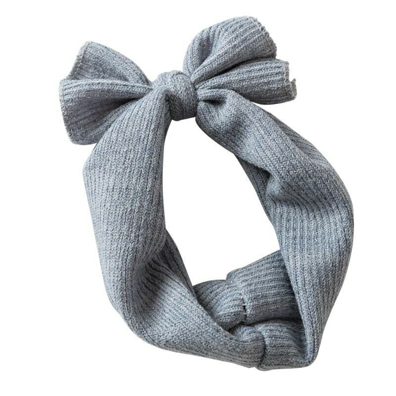 Leuke Baby Peuter Meisjes Kids Hoofdbanden Mooie Bunny Konijn Boog Knoop Tulband Hoofddeksels Headwrap Katoen Meisjes Tie Boog Haar Band: Blauw