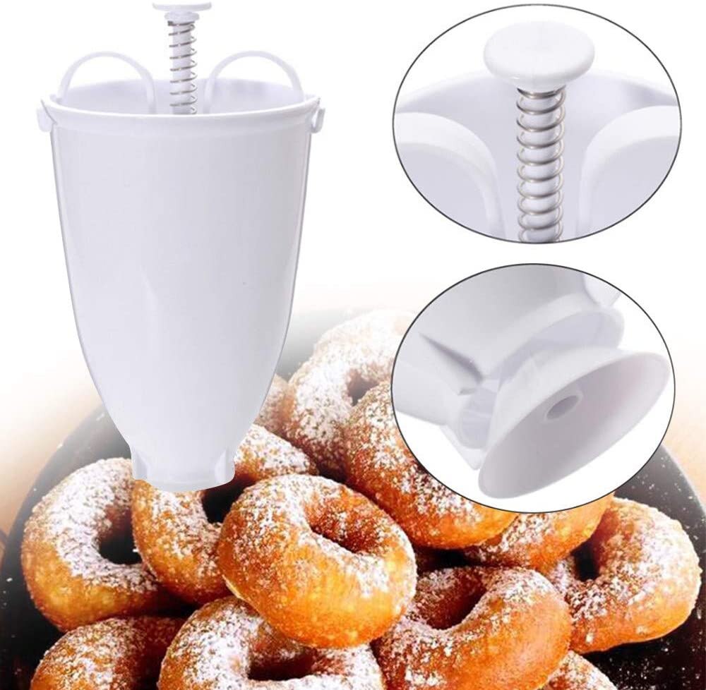 Plastik doughnut maker maskine form gør-det-selv-værktøj køkken bagværk bagværk rustfrit stål hvidt køkken bageværktøj