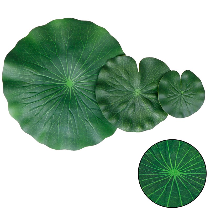 Pack Van 9 Kunstmatige Drijvende Schuim Lotus Bladeren Waterlelie Pads Ornamenten Groen | Perfect Voor Patio Koi Vijver zwembad Aquariu