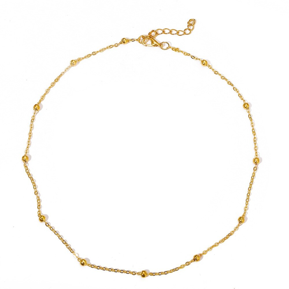 Eenvoudige Onzichtbare Transparante Dunne Lijn Goud Kleur Choker Ketting Voor Vrouwen Ketting Bead Chocker Collier Femme Kraag