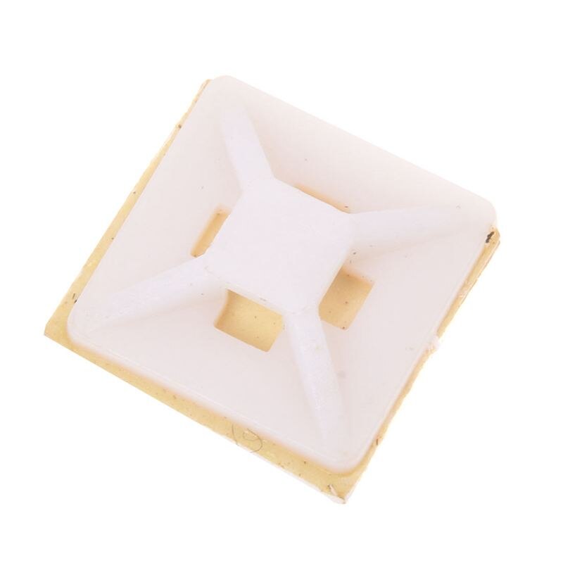 White Self Adhesive Cable Tie Mount Base Holder 100 Pcs Secure cable, tubing, wires with these self-adhesive cable tie base
