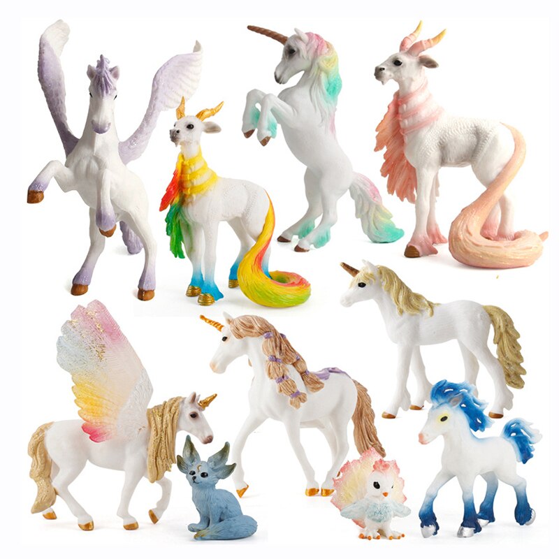 Simulatie Pvc Eenhoorn Diermodel Decoratie Europese Mythologie Legend Elf Schapen Pegasus Beweegbare Pop Collectie Standbeeld Speelgoed