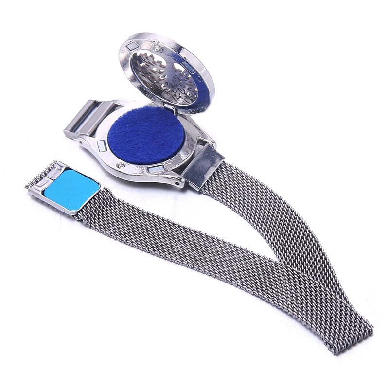 Aromatherapie Armband Rvs Medaillon Armband Horloge Polsbandje Essentiële Olie Aroma Parfum Medaillon Diffuser Armband