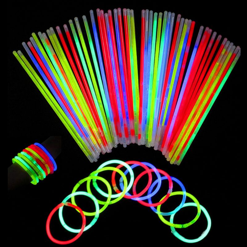 100Stck Fluoreszenz Licht glühen in dunkel Stöcke Armbänder Hochzeit Party Favor Spielzeug NEUE