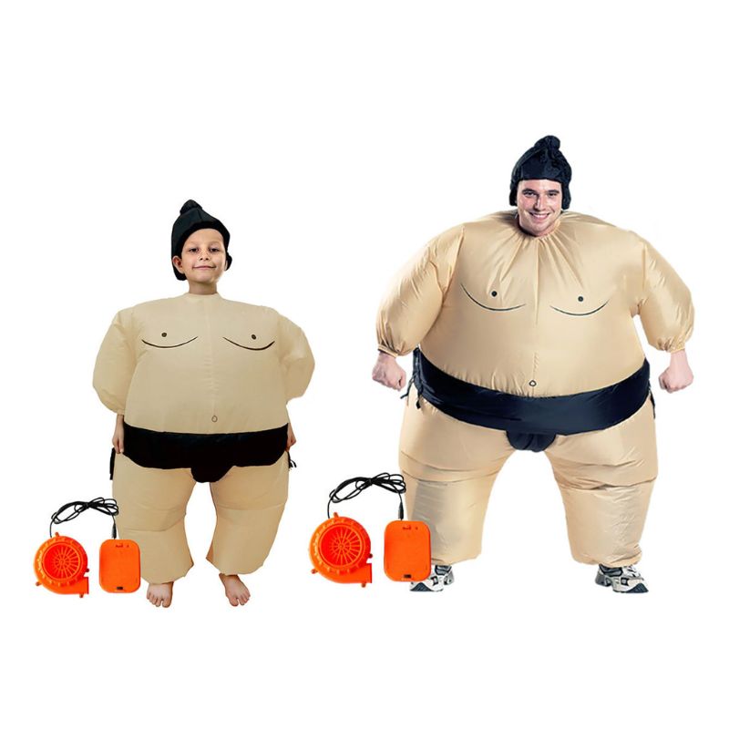 Disfraz de luchador de Sumo para niños, traje inflable de soplado, vestido de de Cosplay para chico y adulto