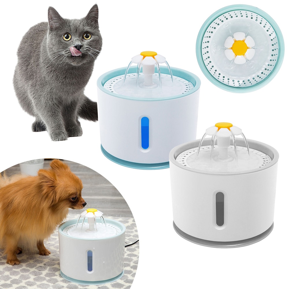 Stor källa dricksskål automatisk kattvatten fontän för husdjur vattendispenser katt automatisk matare drickfilter