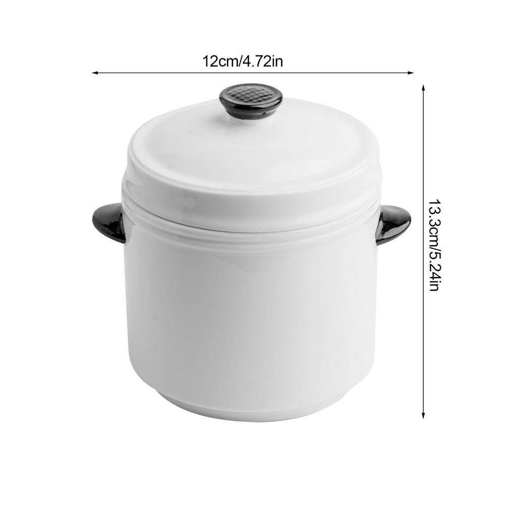 Ceramic Water-proof Stew Cup Double Ear Cover Stewed Bird's Nest Cup Steamed Egg Cup Stew Pot Household Small Soup Cup Stew Cup