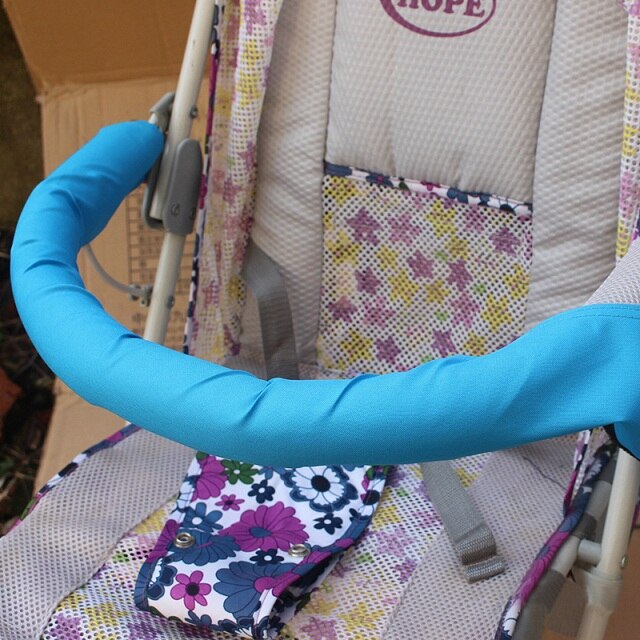 1 Stck Sanft Kinderwagen Allgemeine Armlehne Abdeckung Stoßstange Bar Abdeckung Infantil Buggy Wagen Tuch fallen Waschbar Baby Kinderwagen Zubehör: See Blau