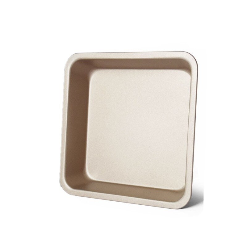 Stainless Steel 20 * 20cm Square Pizza Baking Pan and 100% Heavy Carbon Non-stick Baked Cake Cake Bread Mold Tool Metal Pan: Gold