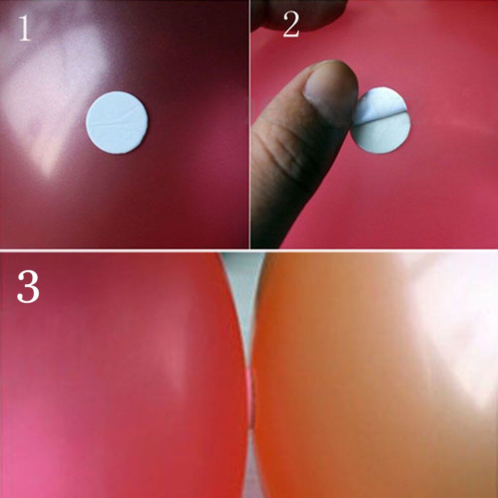 100pcs DIY Stickers Practical White Round Pads Dot Stickum Magic Sticker Double Sided Adhesive Hooks Loops Disks Balloons 15MM