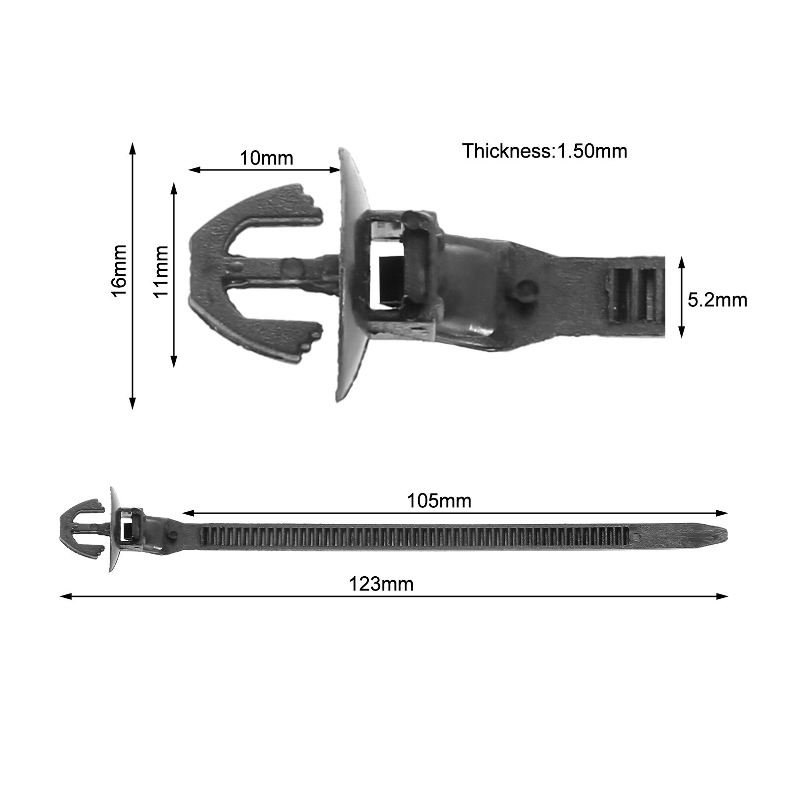 30Pcs Car Fixed Push Mount Wires Tie Cable Fastening Bundled Wire Band Cable Wire Tie Wrap Zip Ties Self Locking Nylon Cable Tie: 5.2x123mm
