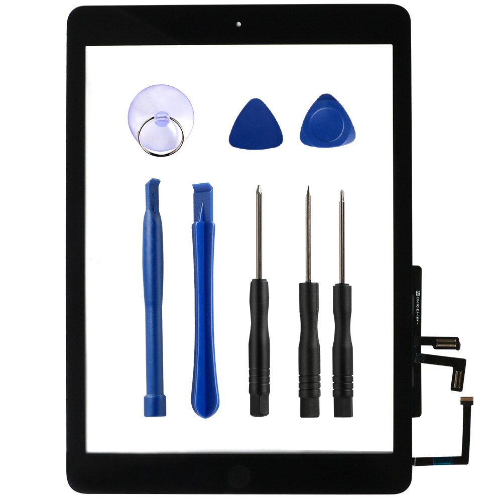 Voor Ipad Air 1 Touch Screen 5th Digitizer En Home Button Voor Glas Display Panel Vervanging A1474 A1475 A1476: Original black