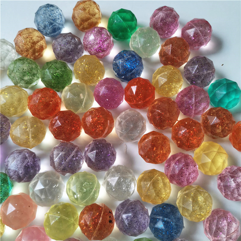 20 piezas diamante pelotas saltarinas de goma Chidlren flotante saltarín juegos deportivos al aire libre pelotas de juguete para niños bebé 3CM