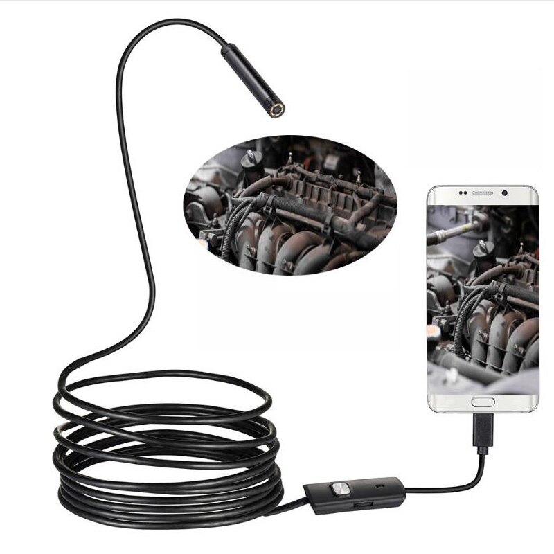7/5. 5mm Endoscoop 2 M/5 M USB Endoscoop Detectie Camera 6 LED Harde Kabel HD Waterdichte Borescopen Camera voor Android PC