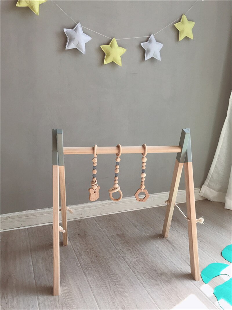 Nordic Houten Baby Gym Accessoires & Play Gym Rammelaar Speelgoed Set Frame Nursery Decor Montessori Sensory Speelgoed Babyrammelaars Beste