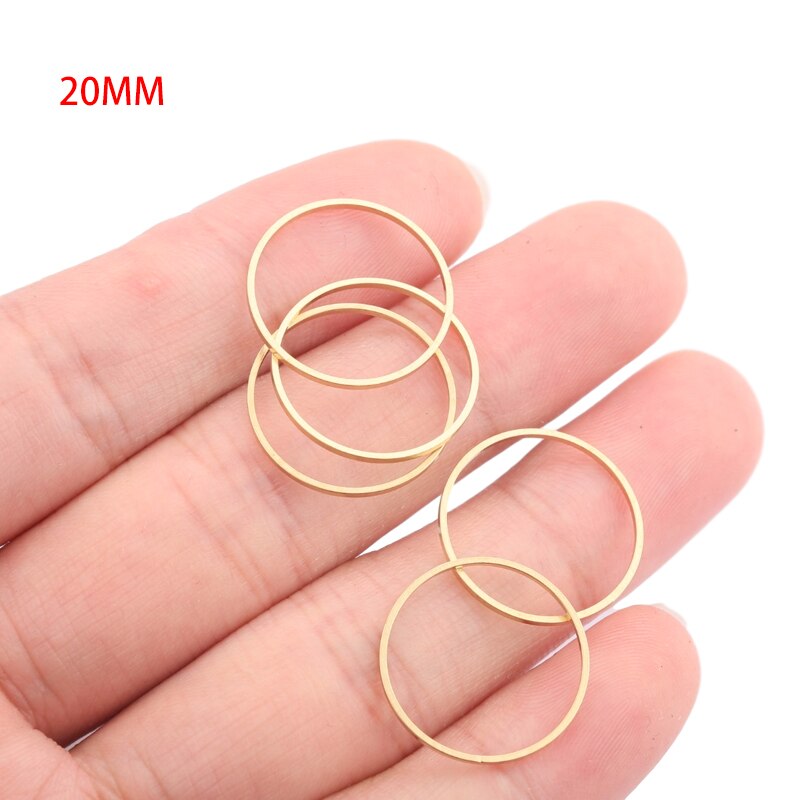 30Pcs Raw Brass Earring Charm Circle Ring Round Hoop Connector Dream Catcher Link O Ring Jewelry Making DIY Earrings Findings: 20mm