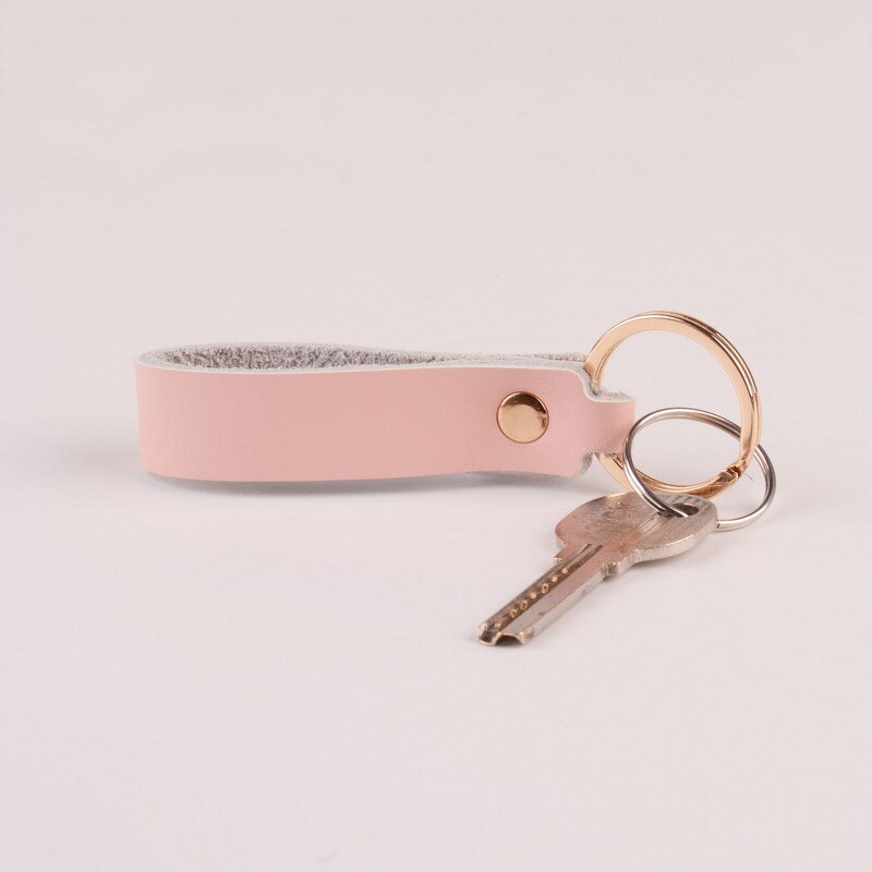 Style Leopard Keychain for Women Men Simple PU Leather Bag Key Accessory Ring Black Pink Brown Key Chain