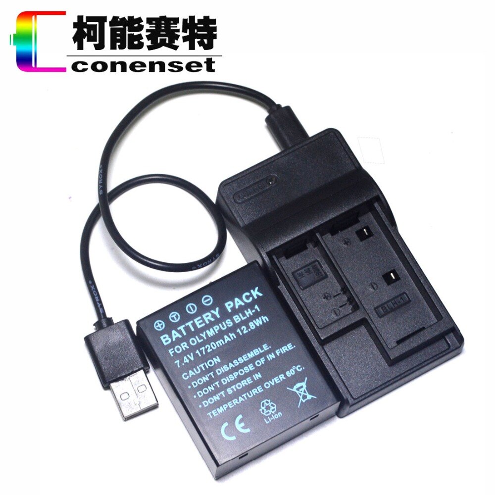 Batterie BLH1 BLH-1 pour Olympus OM-D E-M1 Mark II III E-M1X E-M12 chargeur USB pour appareil photo E-M13