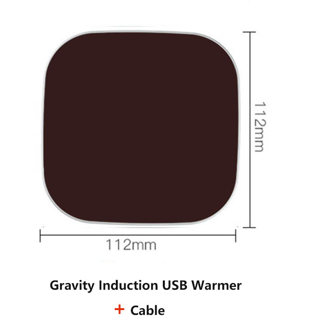 Hight MINI USB Warmer Automatic Heater Cup Pad Gadget Kitchen Tools 5V 2A usb Warm Mat for PC Power Bank Plug Adapter: Gravity Induction