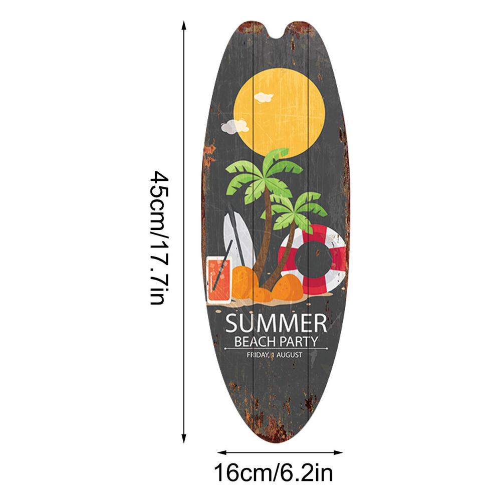 Letrero colgante de madera para tabla de surf, decoración de verano para exteriores, decoración de pared temática de verano, letreros de playa para el hogar, cafetería, Bar: Rojo