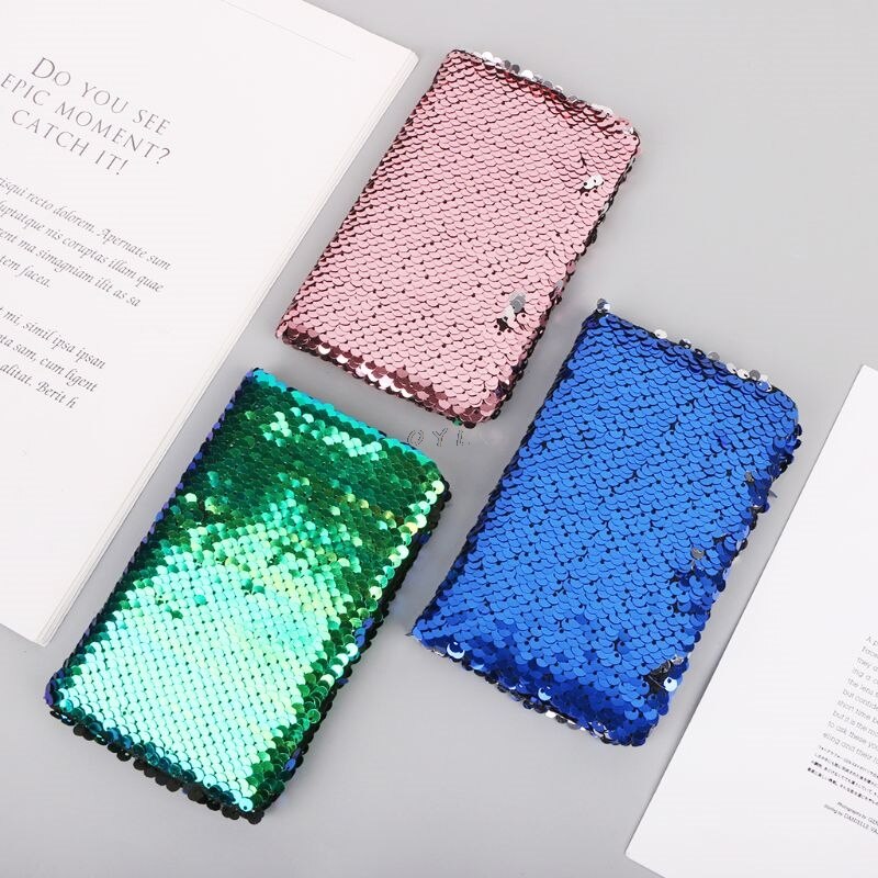 Sequins Notebook Notepad Glitter Diary Memos Stationery Office Supplies Stationery 78 Sheets Newest L29k