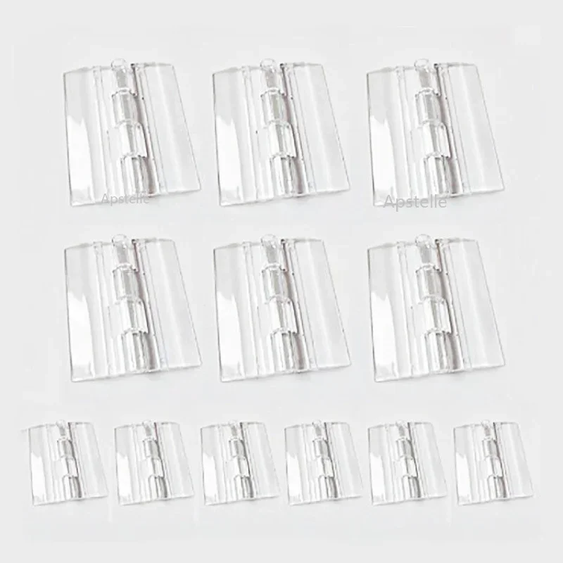 10Pcs Plastic Folding Hinges Transparent Plexiglass Hinge Durable Clear Acrylic 25X33 30X33 38X45 65x42