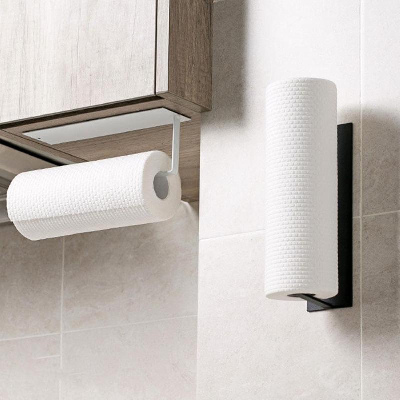 Køkkenrulle papirholder selvklæbende toiletpapir bøjle håndklæde opbevaringsstativ enkelhed badeværelse opbevaring tilbehør