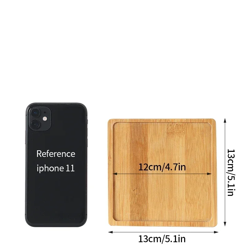 Nordic Decoratief Dienblad Houten Dienblad Retro Ronde Serveerschaal Fruit Dessert Opbergbakken Koffiekopje Mat Pad Home Decor Mohamedajuan: Deep Blue