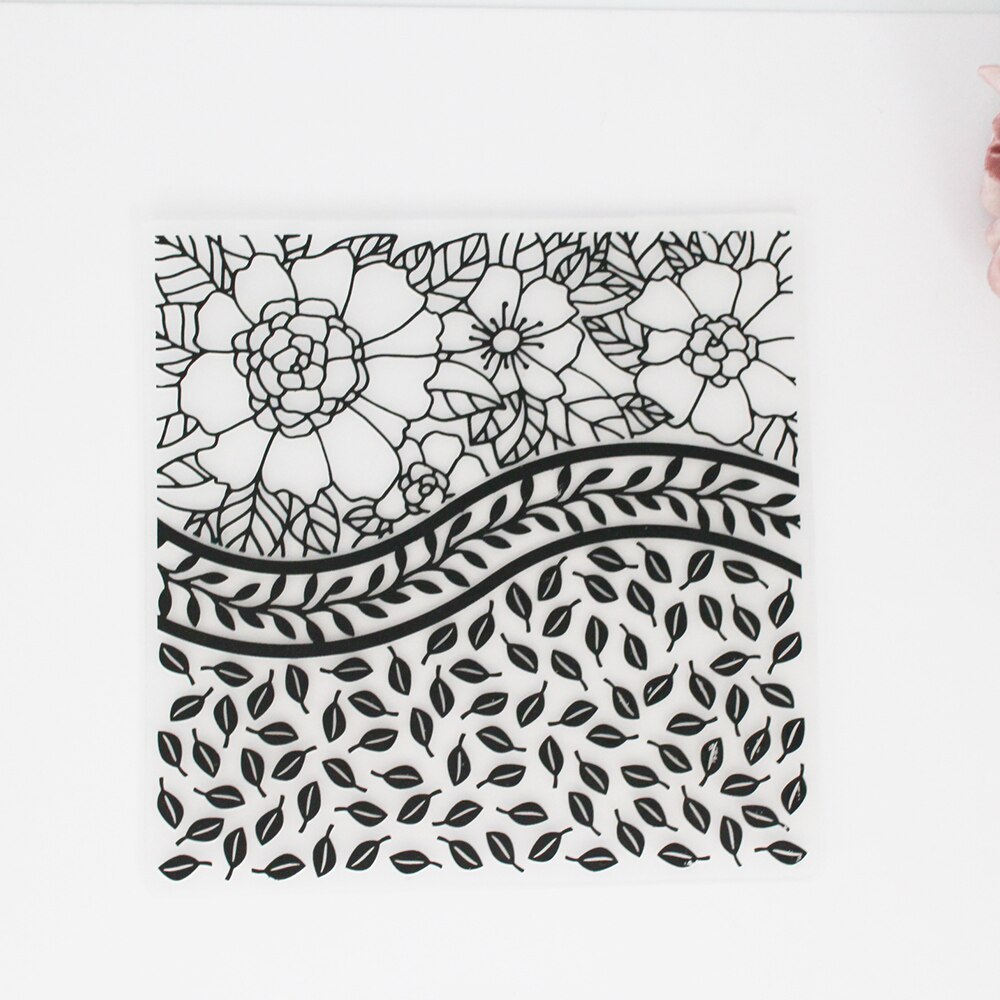 2pcs leaf grid Love sweet Concave-convex plastic embossing template paper cutting die DIY scrapbook photo album greeting