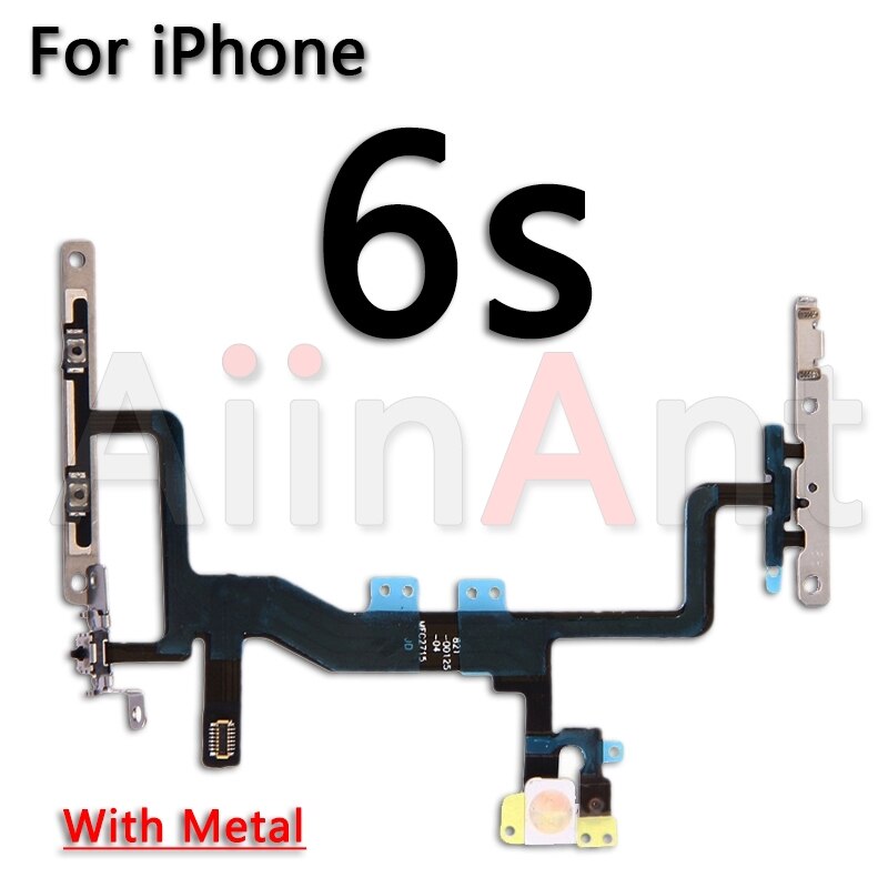 Aiinant original power flex til iphone 6 6s 7 8 plus 5 5s se mute & volume power-knapper nøgleafbryder flex kabel reparationsdele: Til iphone 6s