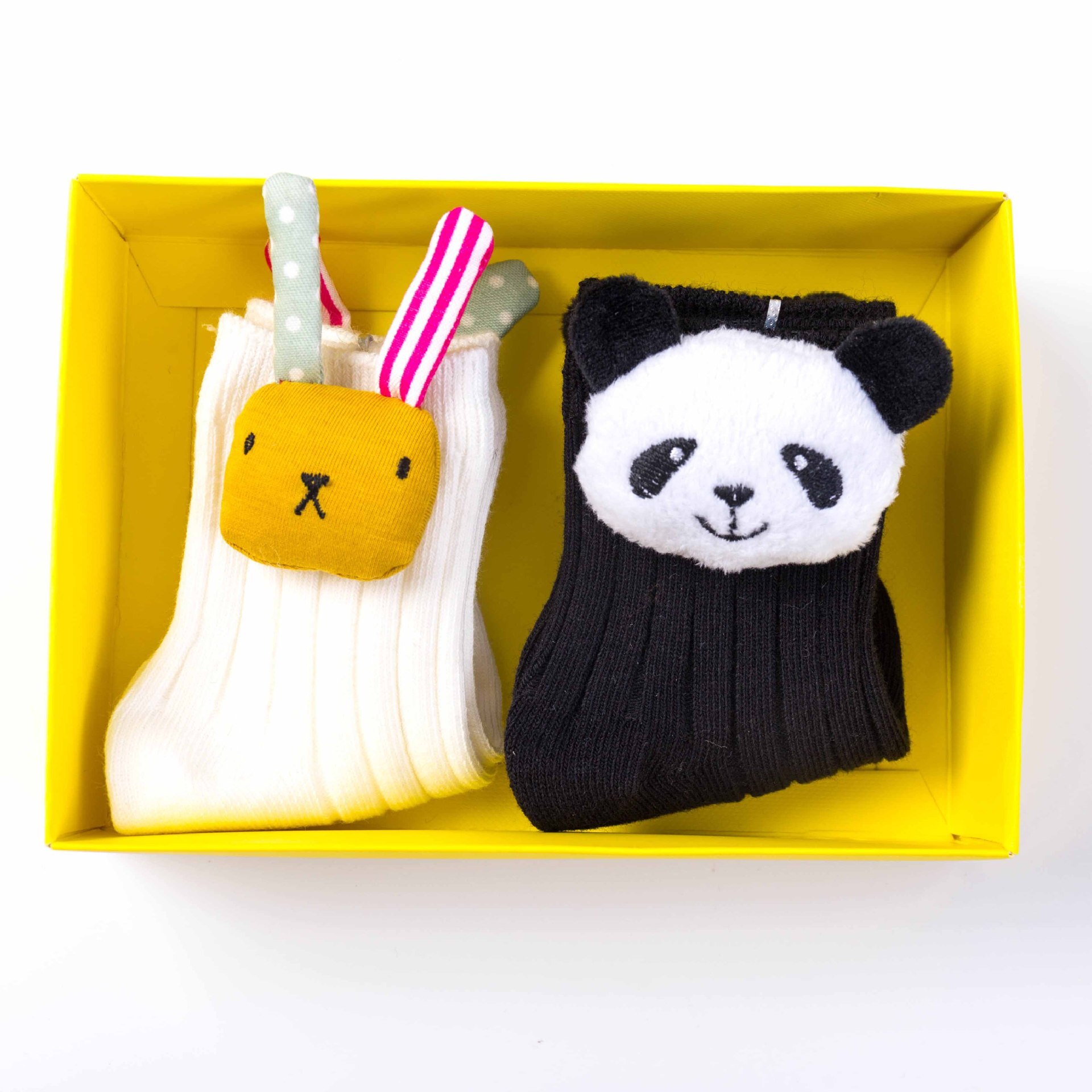 2 paar/set baby katoenen sokken kartonnen doos boutique poppensokken dubbel gekamde baby meisjessokken 0-4t: B / S(0-1t)