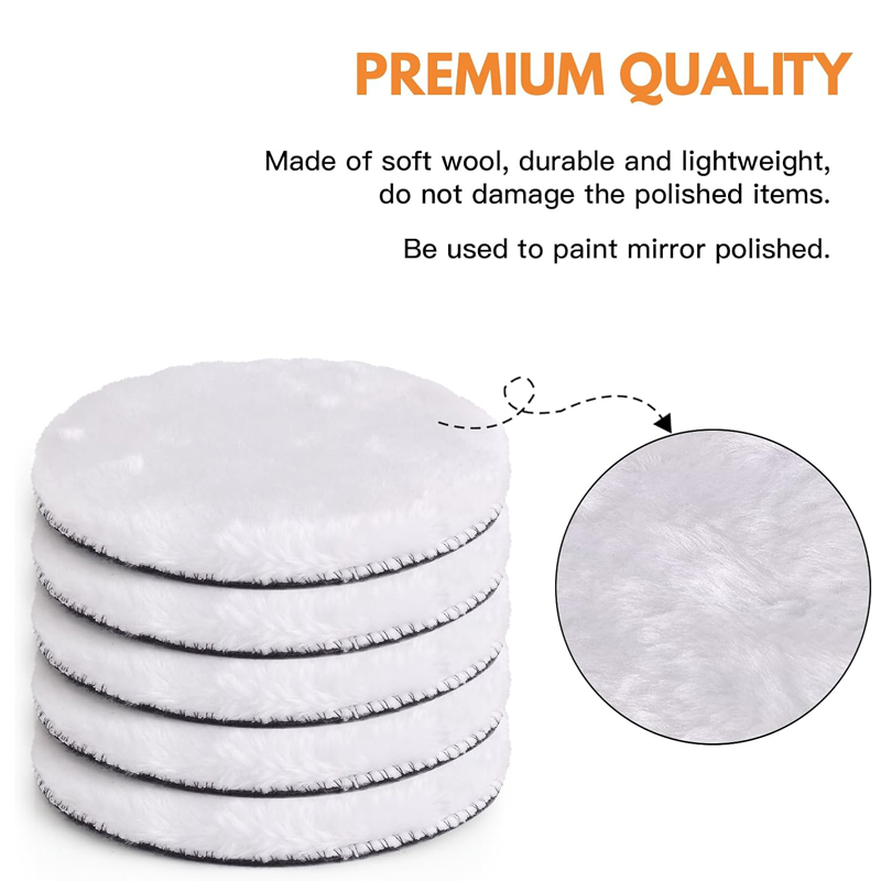 Almohadilla de pulido de lana para máquina pulidora, encerado, pulido, cuidado de pintura de coche, almohadillas pulidoras para pulidor de coche de 4/5/6/7 pulgadas