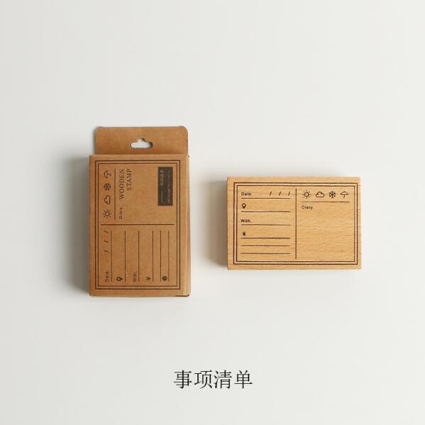 Retro matters shopping list Time planner stamp DIY wooden rubber stamps for scrapbooking stationery scrapbooking standard stamp: Navy Blue