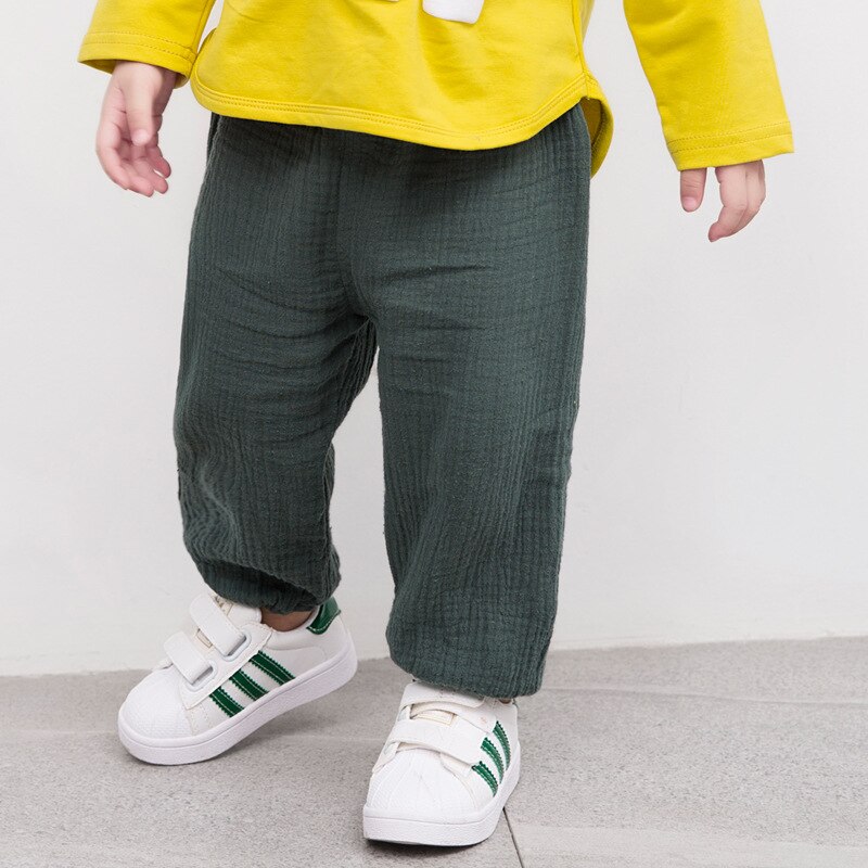 Flickor bomullsbyxor barn byxor babykläder pojkar bloomers ren färg barn casual leggings byxor vår höst