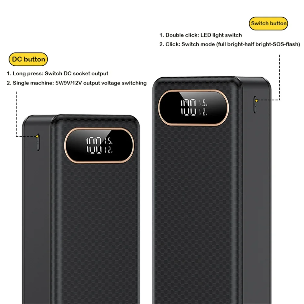 Boîtier de stockage de batterie externe, lampe de poche C21, charge rapide DC, touristes, coque bricolage, support 18650, batterie 22.5W, 21, 18650