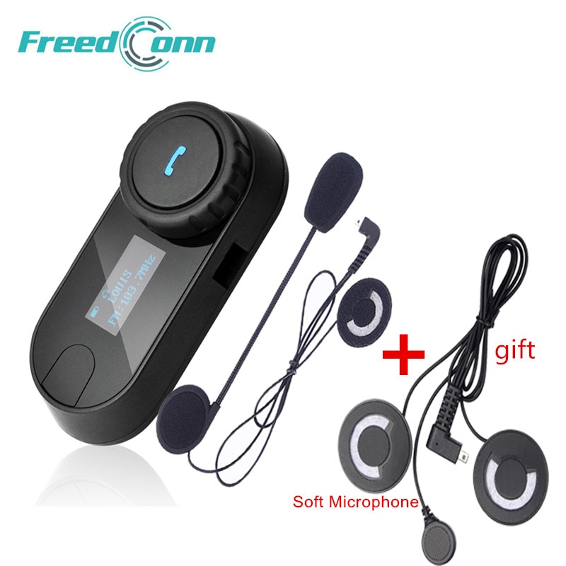 Freedconn TCOM-SC Bt Interphone Bluetooth Motorfiets Helm Intercom Headset Lcd-scherm Fm Radio, Soft Microfoon Voor Closehelmet