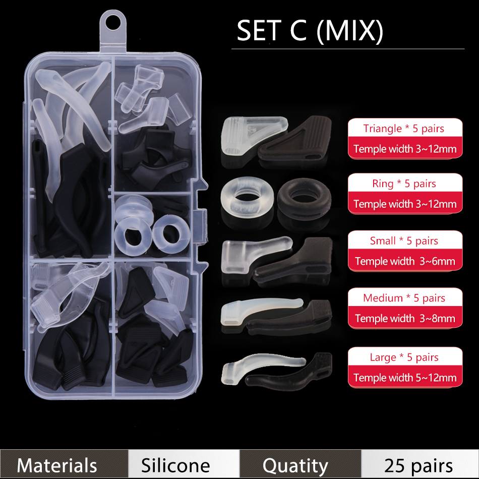 Ear Grip Hooks Anti-slip Holder Glasses Sunglasses Silicone Ear Hook Set For Eyeglasses Eyewear Accessories: Yellow