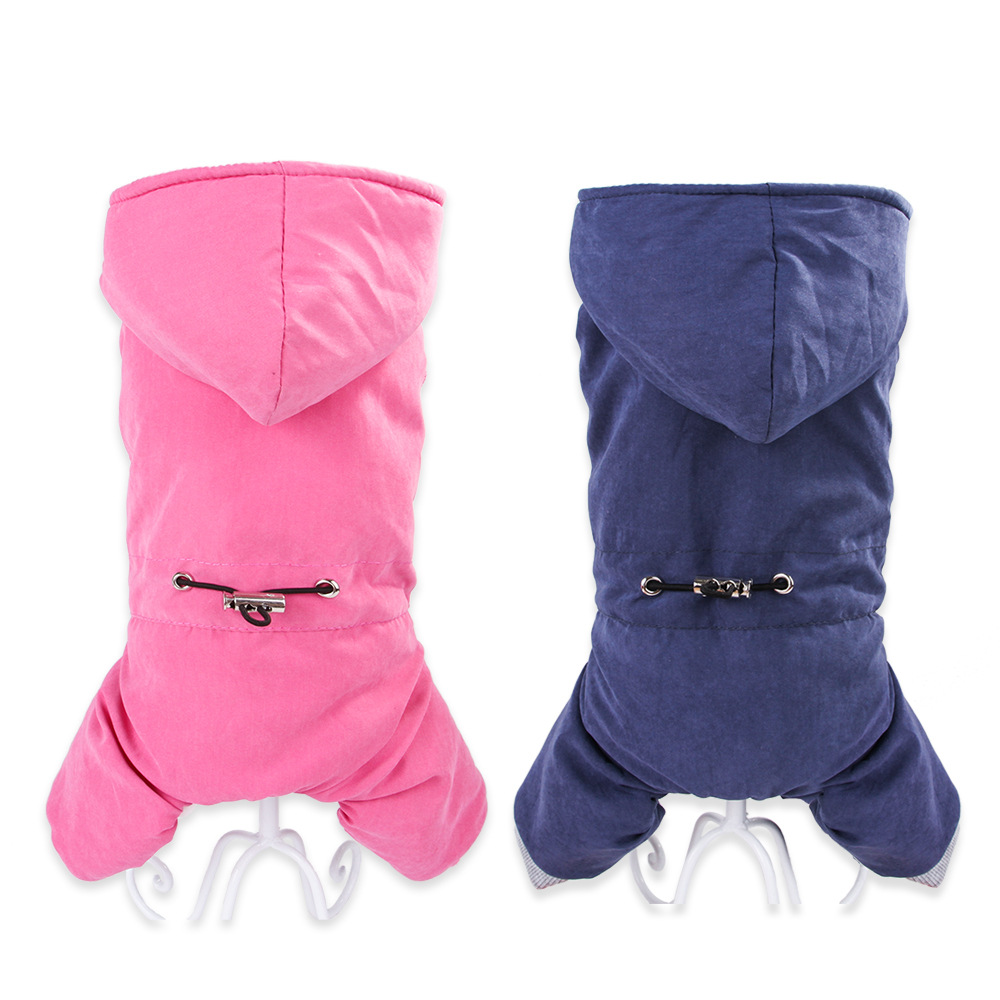 Hundetøj vinter  #6 størrelser kæledyr hund jumpsuit varm frakke jakke til små hunde chihuahua pink/marineblå hunde kæledyr tøj bukser