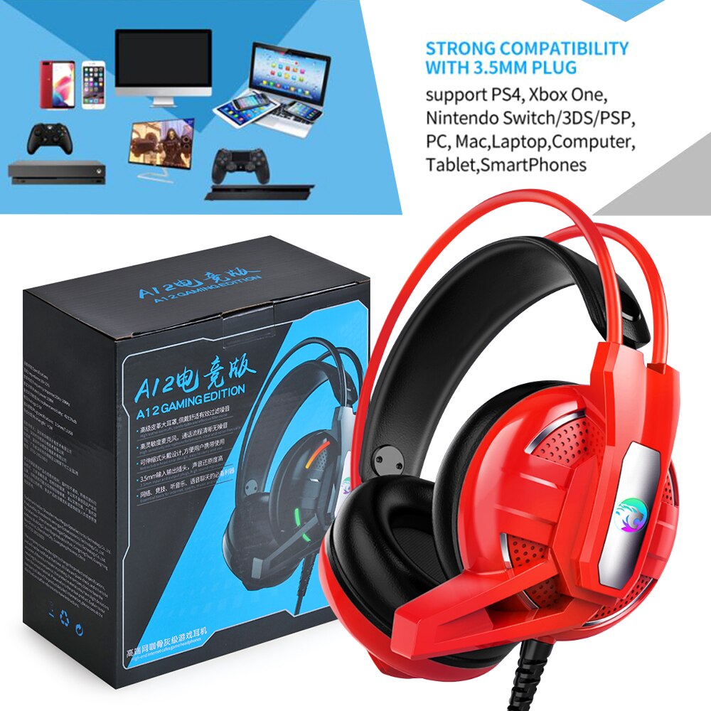 4D Stereo Stereo High-end LED Pro Gaming Headset for Nintendo Switch PS4 Xbox One & PC HD Mic Gaming Headset Wired Headphones